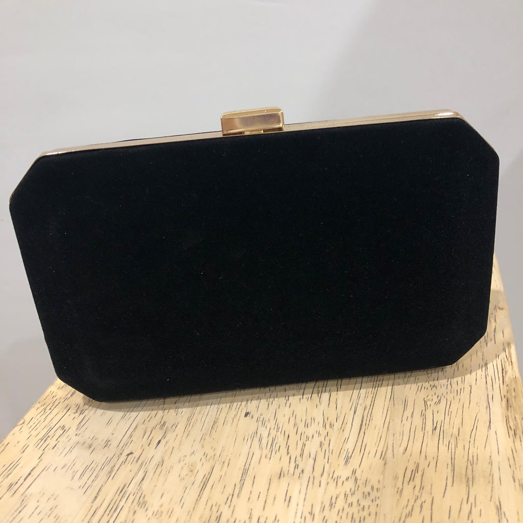 GLAMOUR ~ Black Glitter Velvet Clutch