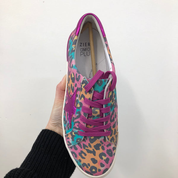 Ziera Alysia ~ Multi Leopard Bright ~ Milk Ivory ~ Leather Sneaker