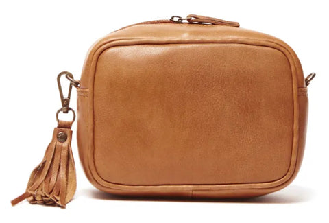 Rugged Hide Marlyn ~ Black ~ Tan ~ Camera Bag Cross Body Leather