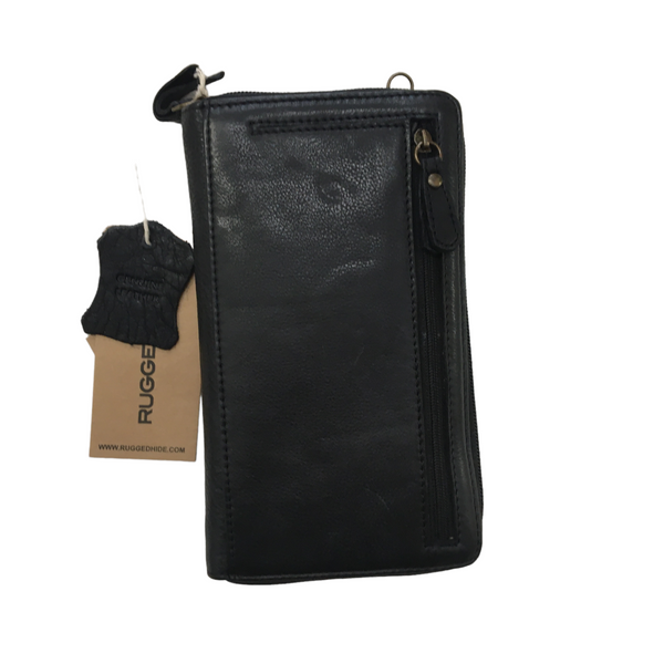 Rugged Hide Lesley Phone Bag ~ Tan ~ Black