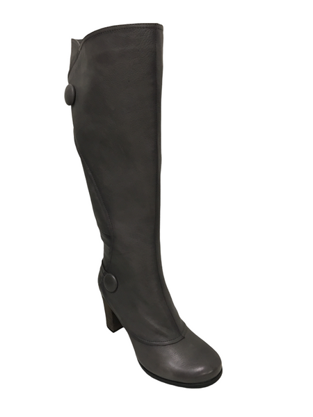 Miz Mooz Nyla Grey Steampunk Leather Long Boot