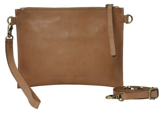 Cosgrove and Co Tan leather clutch