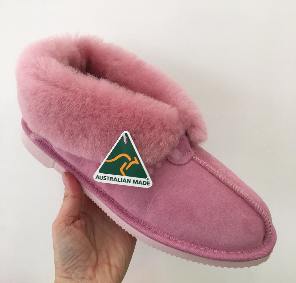 Ladies Ankle Slipper pink Aust Made