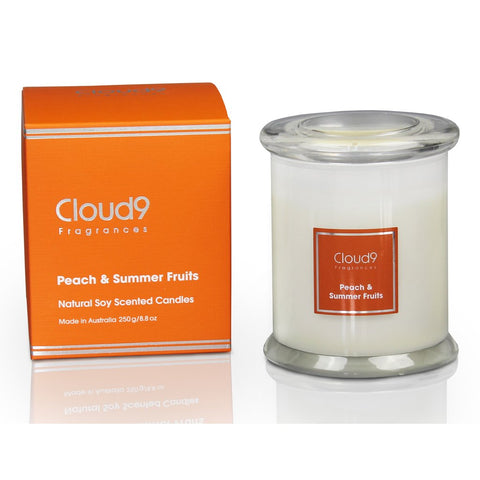 Cloud 9 Fragrances Peach & Summer Fruits Jar Candle 250g
