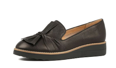 Top End Oclem Black Leather wedge
