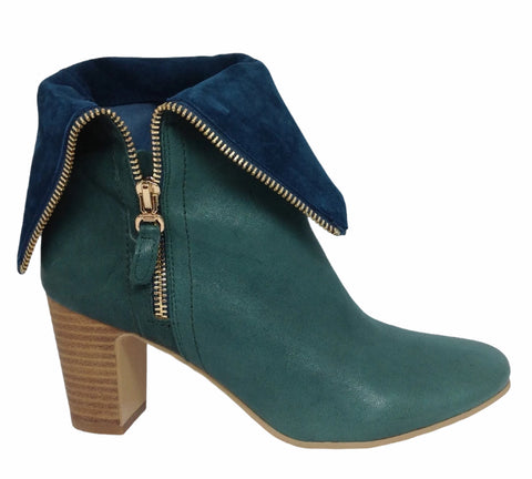 Django & Juliette Enurt Teal Leather Boot